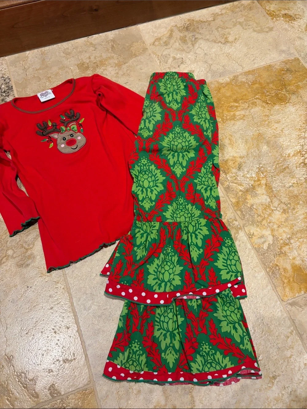 Kids Red Reindeer Set - Festive Holiday outfit